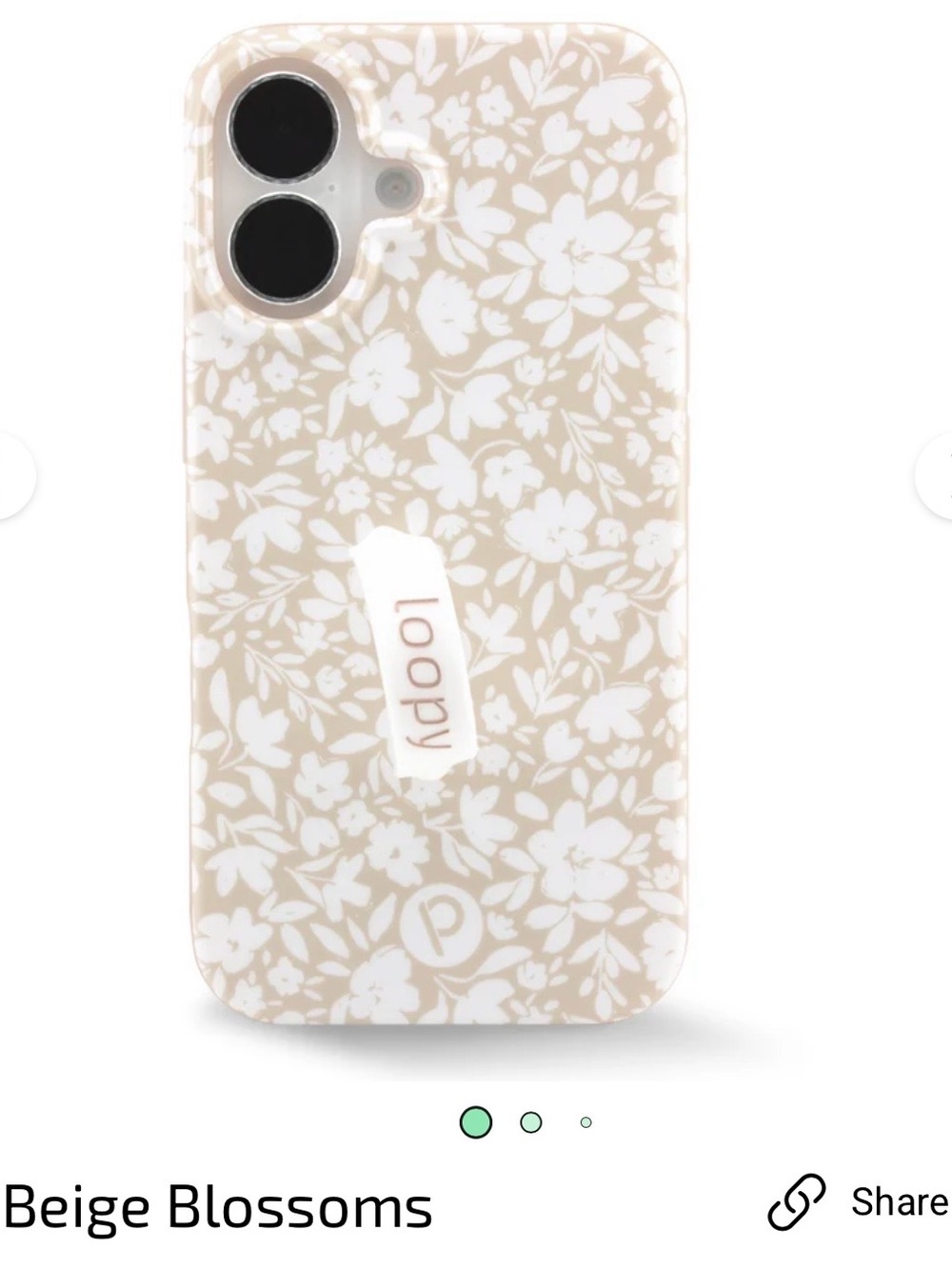 Loopy Case Beige Blossoms iPhone 16